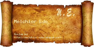 Melchior Ede névjegykártya